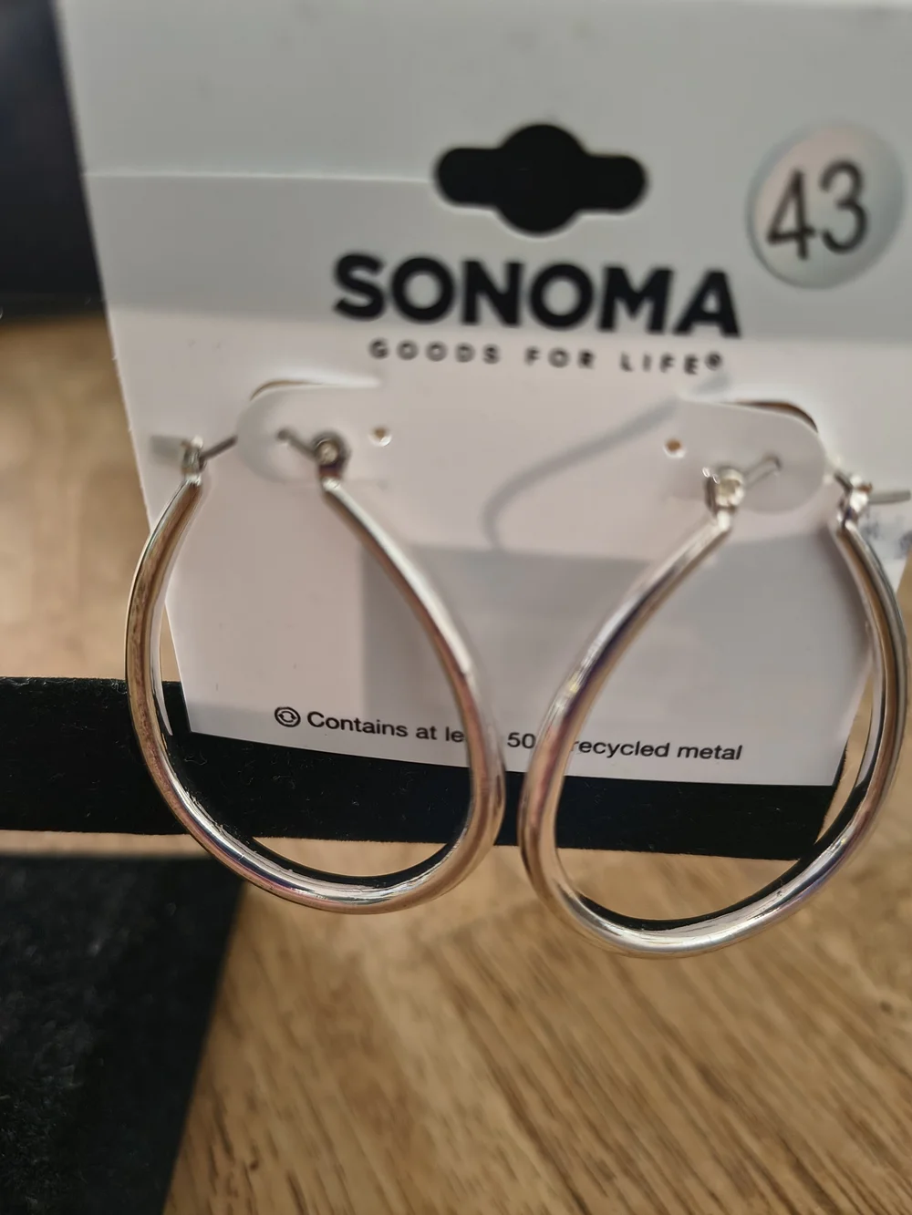 SONOMA Silver Teardrop Hoop Earrings - Shiny Silver Finish